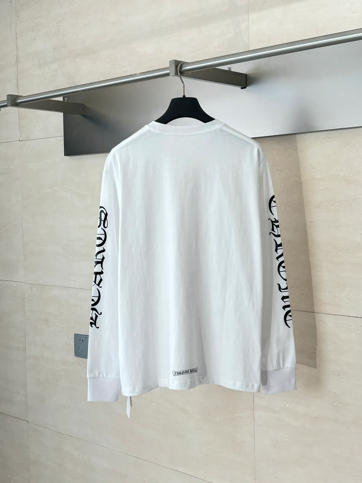 P290 Chrome Heart*/Chrome Heart Sanskrit collar letter printed long-sleeved T-shirt Size: S/M/L